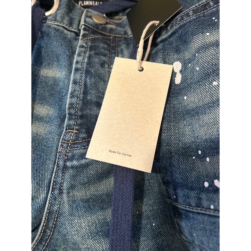 Flamingals Wide Leg Distressed Denim Jeans with Grommet Detail - Picture 5 of 5
